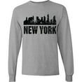 thumbnail image 3 of Inktastic New York Skyline Grunge Long Sleeve T-Shirt, 3 of 5
