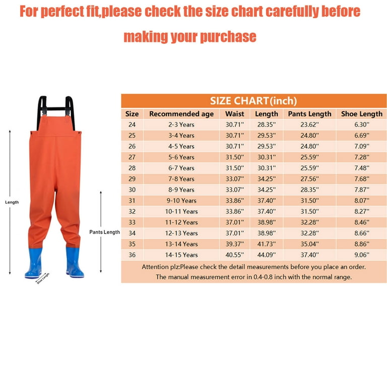 Kids Chest Waders Youth Fishing Waders For Toddler Children Water Proof  Waders With Boots Boys Clothes 12-18 Months Boys Shirts Size Large Romper  Baby