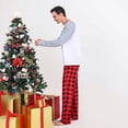 thumbnail image 4 of YWDJ Christmas Pajamas for Family Men Christmas Fashion Lattice Christmas Tree Print Top Pants Suit Family Parent-child Wear Dad White(White Men XL), 4 of 9