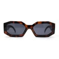 thumbnail image 2 of Womens Mod Narrow Octagonal Thick Plastic Retro Sunglasses Tortoise Black, 2 of 4