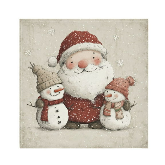 Qxltty Smiling Santa Claus Napkins 20×20in Perfect for Parties Dinners Weddings Cocktail Housewarming Cloth Napkins Set of 6