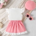 thumbnail image 7 of Zanarzt Summer Clothes for Toddler Girls Baby Spring Round Neck Bow Top and Skirt Outfit for Girls, Skirt set for Parties and Daily Wear Pink,12-18 Months, 7 of 7