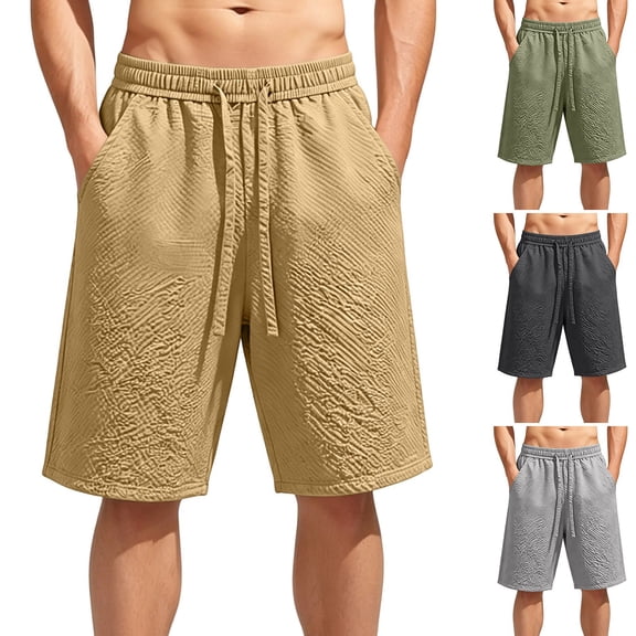 IhhxPro Men's Beach Shorts Quick Dry Loose with Elastic Waist Casual Drawstring for Summer Lightweight Breathable Swim Trunks Outdoor Surfing Vacation S-2XL