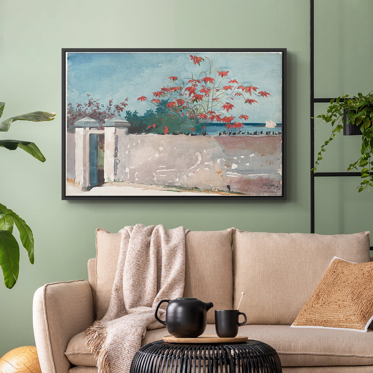 Vintage Landscape-CXXXIII By Wexford Home Framed in Black Wood Gallery Wrapped Canvas 25 in. x 37 in.
