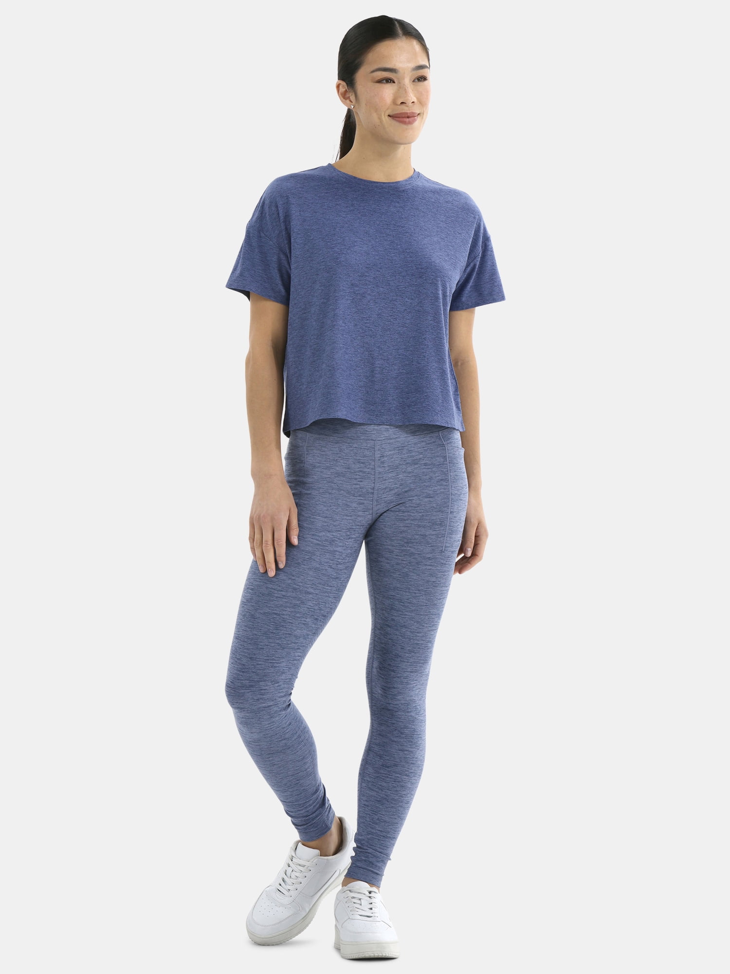 Athletic Works Women's ButterCore Cropped Tee with Short Sleeves, Sizes XS-XXXL