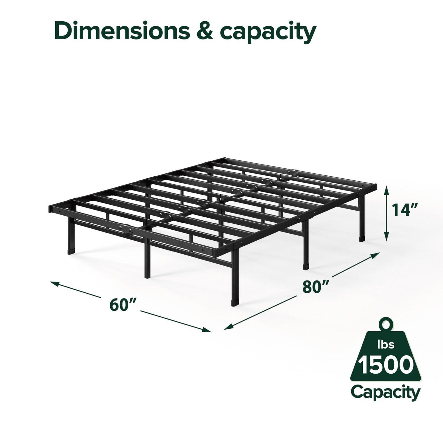 Zinus Justin 14 inch SmartBase® Mattress Foundation Bed Frame