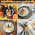 thumbnail image 6 of Set of 6 Halloween Napkin Rings for Dinning Table Settings- Horror Scary Orange Pumpkin Black Witch Hat Napkin Holder Ring for Holiday Party Kitchen Dinner Table Decarations, 6 of 8