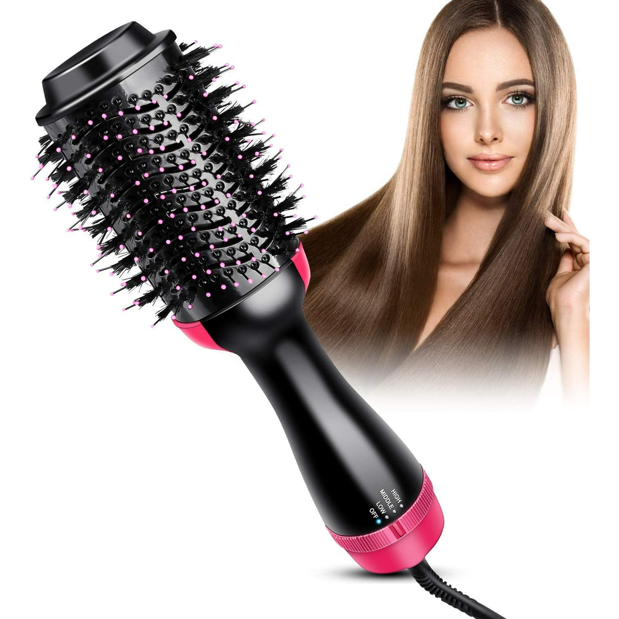 Xiang Hot Air Brush Hair Dryer Brush Hair Dryer Volumizer 3 In 1 Brush Blow Dryer Styler For Rotating Straightening Curling Salon Negative Ion Ce
