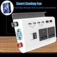 thumbnail image 3 of Tignapoo 300W Car Power Inverter with 4 USB Ports & 2 AC Outlets, DC 12V to AC 110V Converter, LCD Display, White ABS, 8 Safety Protections, Compact Design for Travel & Home Use, 3 of 6