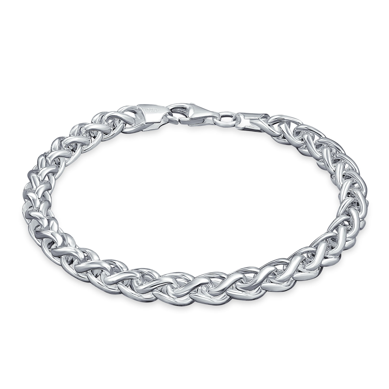 sterling silver chain link bracelet womens