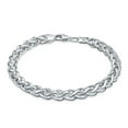 thumbnail image 1 of Mens Solid Heavy 6MM Braid Rope Wheat Chain Link Bracelet Polished .925 Sterling Silver Made In Italy 8 Inch, 1 of 6