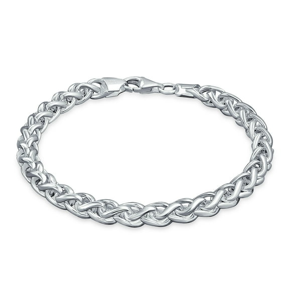 Bling Jewelry Mens Heavy Franco Chain Link Bracelet Sterling Silver Italy