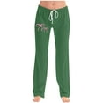 thumbnail image 1 of Pincandy Women's Fashion Bow Print Elastic Waist Pants - Drawstring Detail for Loungewear, 1 of 5