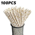 thumbnail image 4 of Meggemo 100PC Disposable Biodegradable Paper Straws Colored Gold Foil for Parties Weddings Home Bar Eco Friendly Safe for Drinks Easy to Dispose, 4 of 8