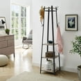 thumbnail image 6 of VASAGLE ALINRU Coat Rack with 3 Shelves Stand with Hooks for Scarves Bags and Umbrellas, 6 of 8