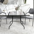 thumbnail image 4 of Gymax 35'' Patio Dining Table Square Outdoor Dining Table w/ Tempered Glass Tabletop Black, 4 of 10