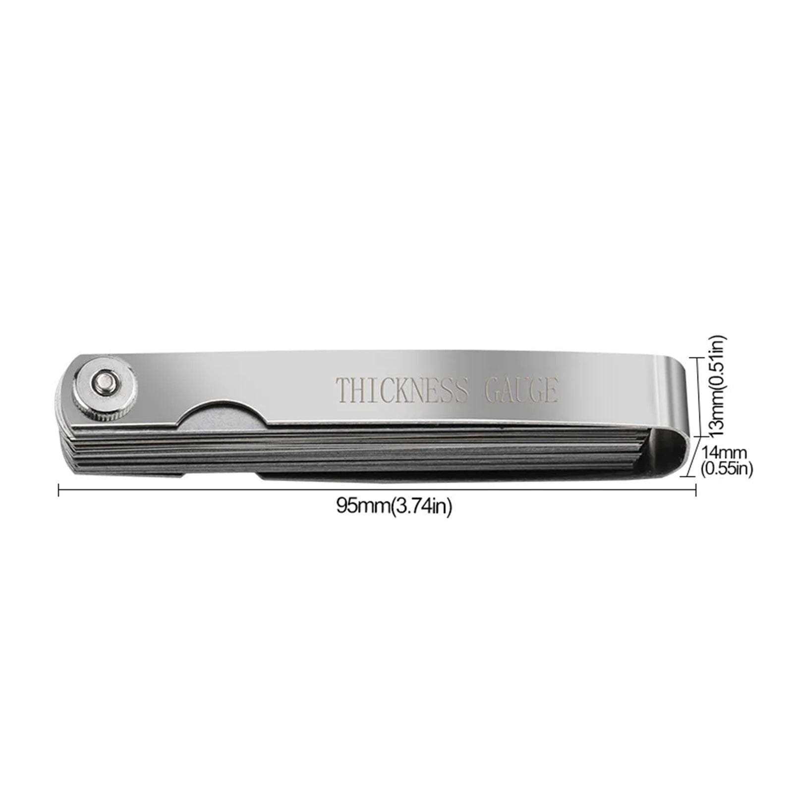 32 Blades Feeler Gauge Metric Gap Filler 0.04-0.88 mm Thickness Gage For Measurement Tool,0015-.035 Copper Sheet ,Easy Identification