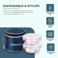 thumbnail image 5 of SOPL-OLIVEWARE Bold Glassware Lunchbox, Borosilicate Glass Containers, Microwave Safe & Leak Proof, Set of 2 with BPA Free (400ml) Each - Blue, 5 of 5