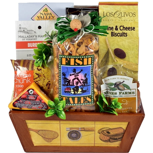 Afternoon On The Lake Fishing Themed Gift Basket Christmas Gift For Him Or Her Walmart Com Walmart Com