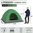 thumbnail image 5 of UBesGoo 3-4 Person Outdoor Camping Waterproof Tent Fast Family Dome, Dark Green, 5 of 8