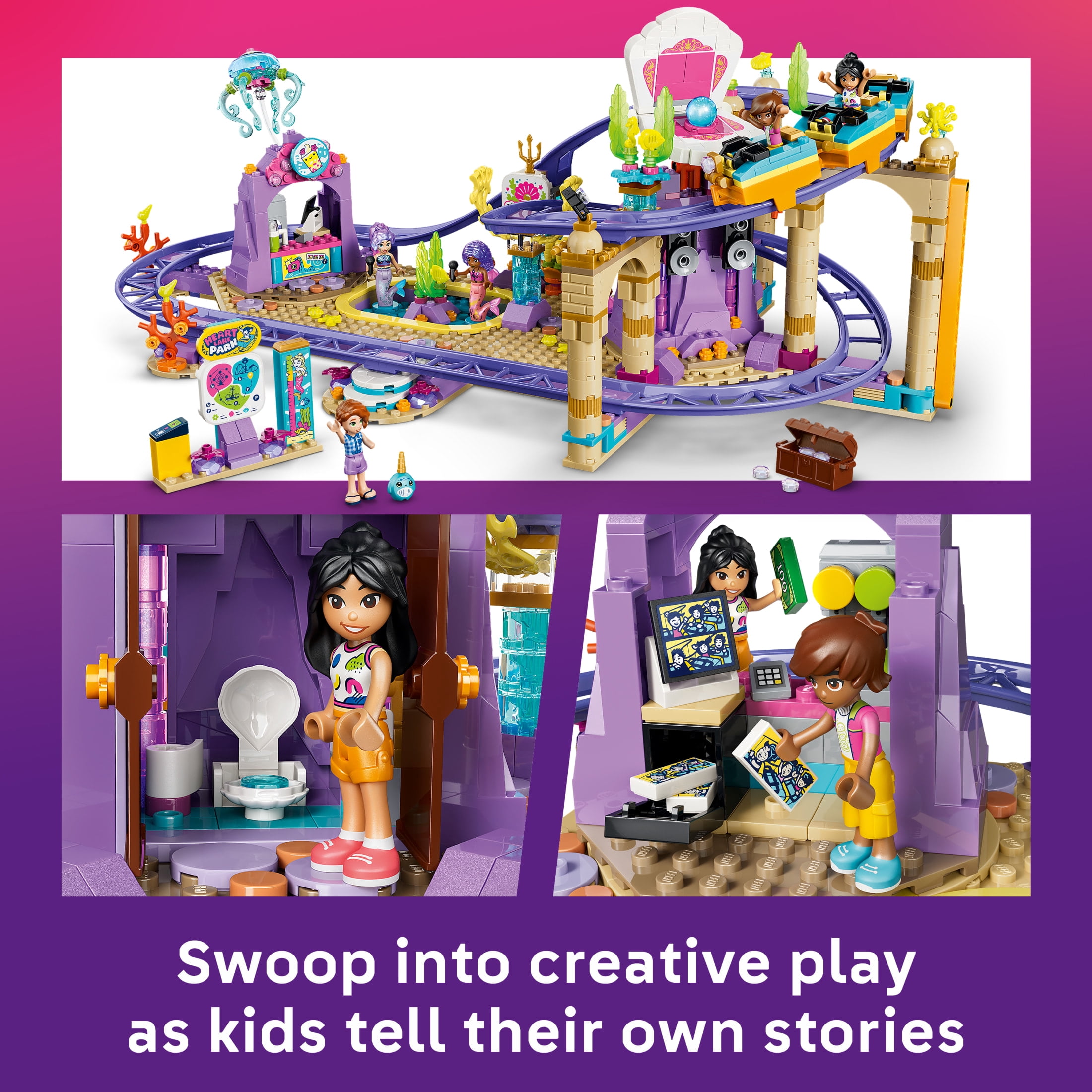 LEGO Friends Mermaid Roller Coaster Ride - Building Toy for Girls & Boys, Ages 8+ - Toy Figures & Playset for Kids - Includes 5 Minidolls - Gift for Birthdays - 42703
