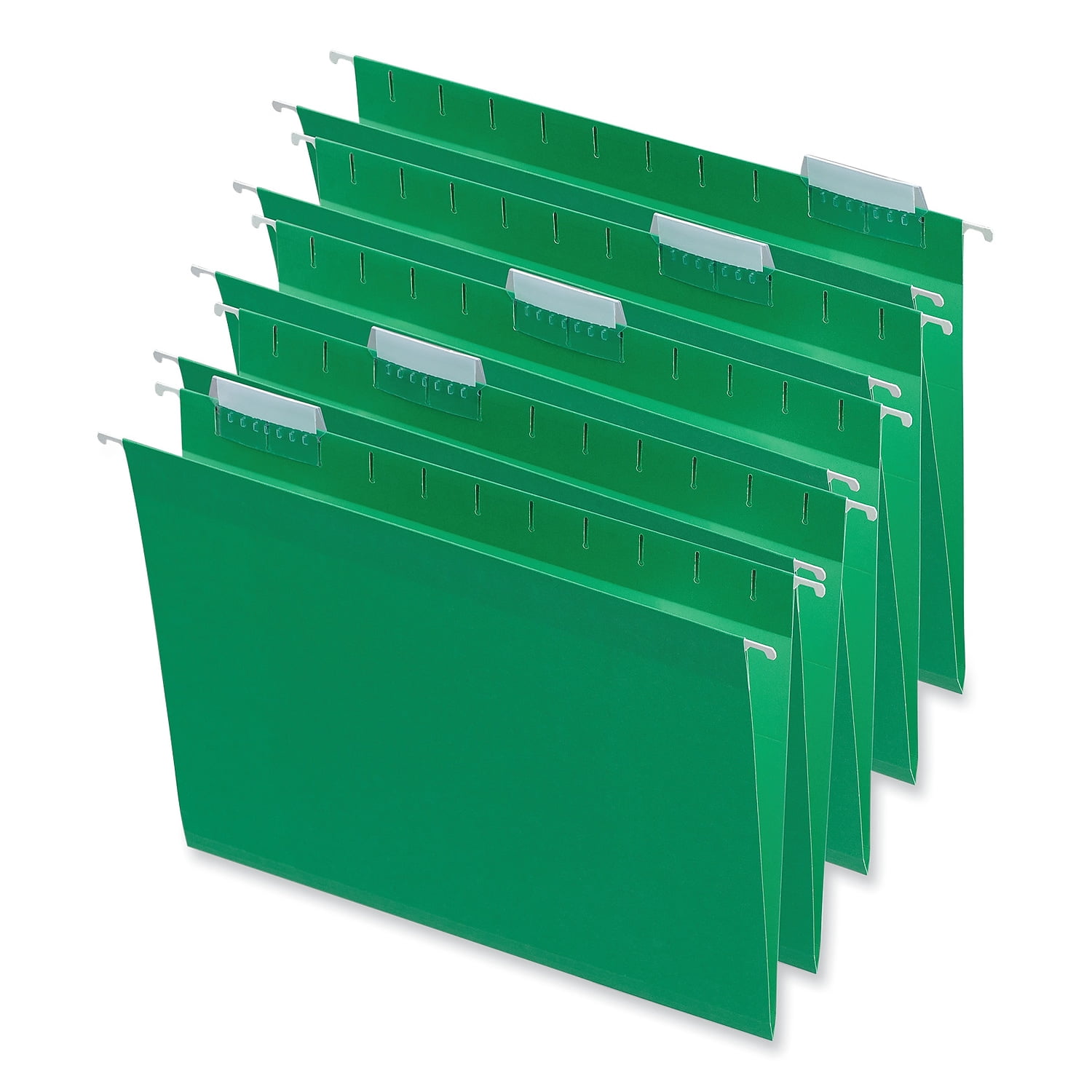 Universal UNV14117EE 1/5-Cut Tab Deluxe Bright Color Hanging File Folders - Letter Size, Bright Green (25/Box)