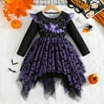 thumbnail image 2 of mgoYE Toddler Baby Girl Pumpkin Printed Tutu Dress Long Sleeve Skirt Outfits Clothes(Purple,3-4 Years), 2 of 7