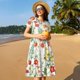 thumbnail image 4 of Balery Spring floral Vestidos sueltos de manga corta para mujer, vestidos de verano 2025, vestidos casuales de corte A con vuelo., 4 of 6