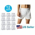 thumbnail image 4 of 3-12 PACK Men's White Boxer Shorts W/ Comfortable Flex Waistband (White, XL, 3 Pack), 4 of 4