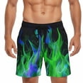 thumbnail image 6 of Men's Big and Tall Athletic Shorts with Pockets and Drawstring Printed Casual Beach Wear In Poly Blend, 6 of 6