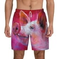 thumbnail image 2 of Goofa Pink Pig Printed Men's Swim Trunks Board Shorts Quick Dry Mens Swimming Trunks with Compression Liner,Breathable Fit Hawaii Beach Shorts-Medium, 2 of 9