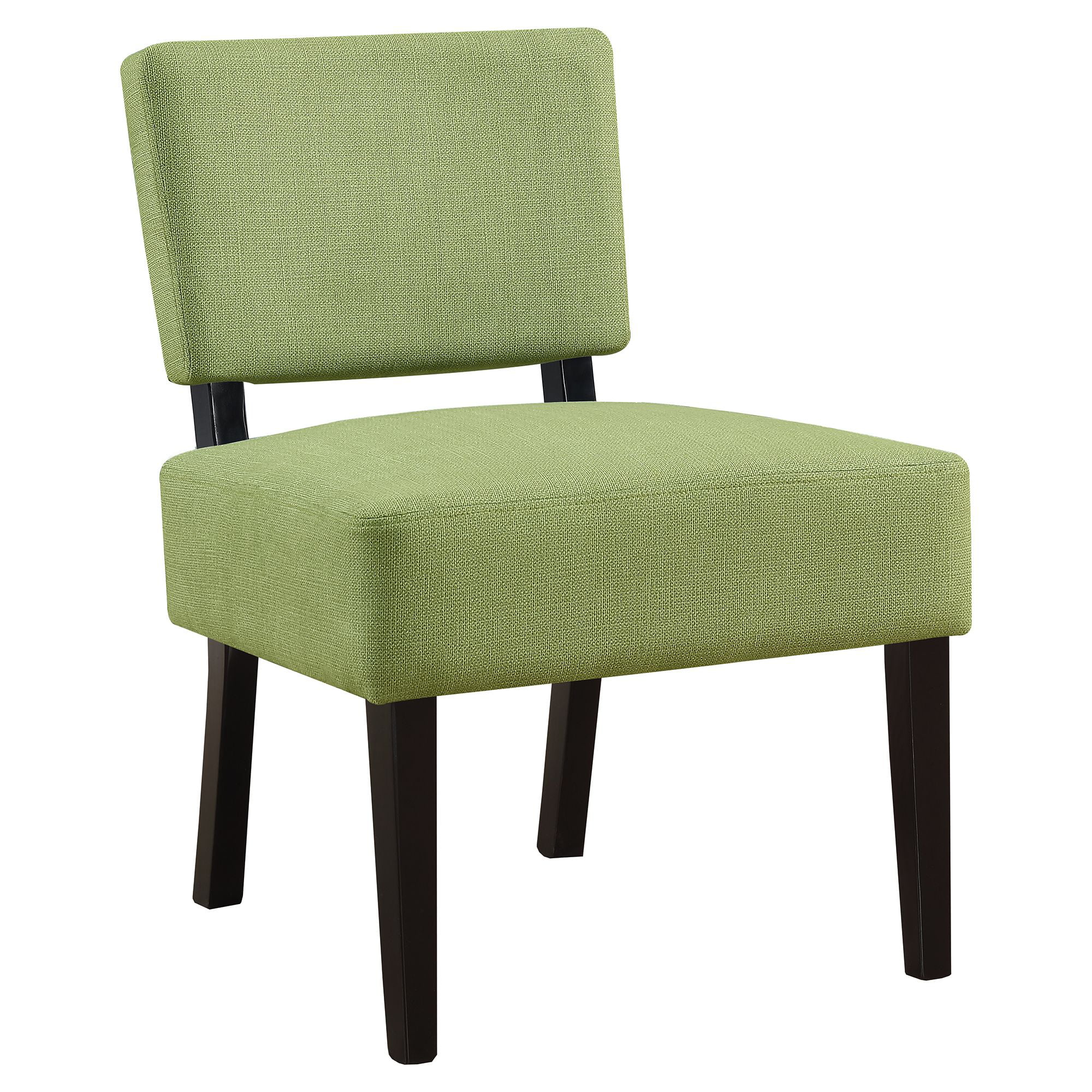 31.5" Lime Green and Black Upholstered Solid Accent