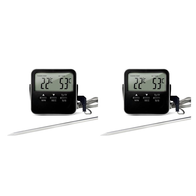 Inteprter Termómetro para barbacoa 0,1 ℃ ℃/℉ Medidor de temperatura de alimentos para cocinar Cocina 304 Sonda de acero inoxidable Medidor de carne Type1 NO1 Inteprter CBP214118