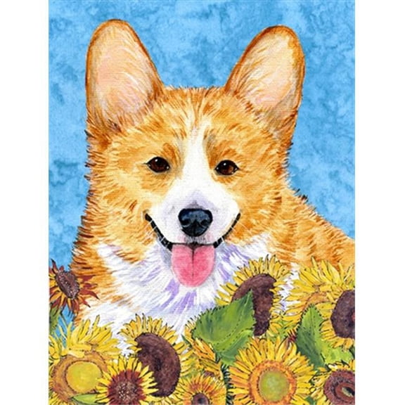 28 x 40 In. Corgi Flag Canvas, House Size