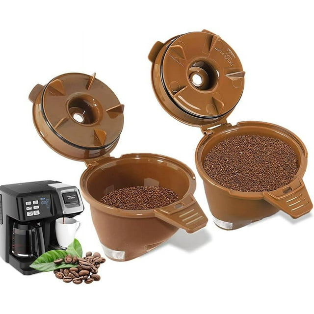 Sesama 2-Pack Single Serve Ground coffee Brew Basket for Hamiltion FlexBrew Maker Models 49974 49975 49976 49979 49957 49954 49947 49940 49950 49966 49968 Filter Accessories