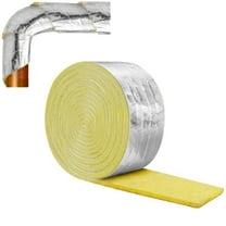 Trianu Foiled Back Fiberglass Pipe Insulation Wrap, 3in x 32.8ft Pipe Insulation Foam Wrap Tape Ceramic Water Pipe Insulation Wrap for Outdoor Indoor Pipe Insulation Wrap Freezing Weather