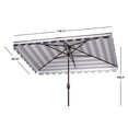 thumbnail image 4 of SAFAVIEH Outdoor Collection Vienna 6.5 x 10-Foot Rectangle Umbrella Black/White, 4 of 6
