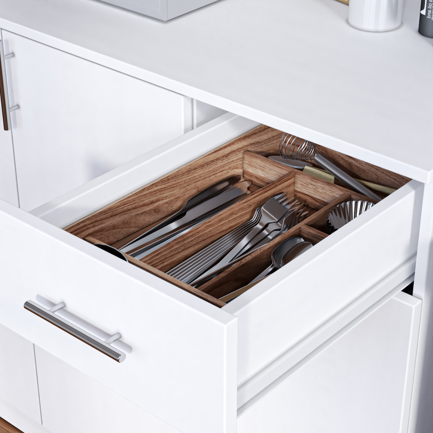 Catrimown 72'' Kitchen Pantry Cabinets,Pantry Storage Cabinet with Microwave Stand, Tall Freestanding Cupboard, White