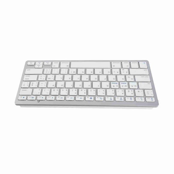 Cordless BT Language Keyboard, German French Spanish Italian English Bilingual Keyboard Scissor Feet Widely for PC, Laptop, IOS, , , SmartTV