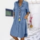 thumbnail image 3 of Vestido de manga larga para mujer vestido casual de moda con blusa de bolsillo vestido midi, 3 of 6
