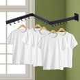 thumbnail image 3 of ANQIDI Wall Mounted Tri-Fold Drying Rack Balcony Adjustable 360° Rotating Hanger with Towel Bar, 3 of 11