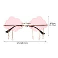 thumbnail image 2 of Rimless Sunglasses Cloud Shaped Glasses with Tassel Drops Fashion Accessory, 2 of 7