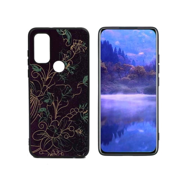Gold-Floral-Dark-Grunge-Academia-aesthetic-9 Phone Case, Degined for Motorola Moto G Pure Case Men Women, Flexible Silicone Shockproof Case for Motorola Moto G Pure