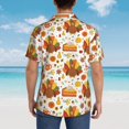 thumbnail image 4 of Pofeuu Thanksgiving With Turkey Print Hawaiian Shirt for Men Sleeves Casual Button Down Summer Beach Dress Shirts T-Shirts,Large, 4 of 7
