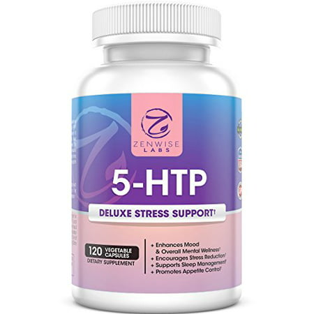 5-HTP - 100 mg avec vitamine B6 - Stress Relief Support et contrôle de l'humeur - Tous les coupe-faim naturel pour perdre du poids - sommeil supplément d'aide et Brain Booster - 120 capsules végétariennes