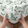 thumbnail image 3 of Twin Sze Fitted Sheet Set - Sage Green Leaf 2 Piece Bedding Sets 16" Deep Pocket Fitted Sheet with 1 Pillowcase, Country Eucalyptus Nature Plant Branch Brushed Microfiber Hotel Luxury Bed Sheets, 3 of 9