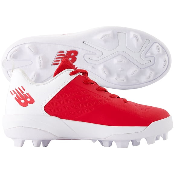 New Balance Youth 4040V8 Molded Baseball Cleats Red/White 13K