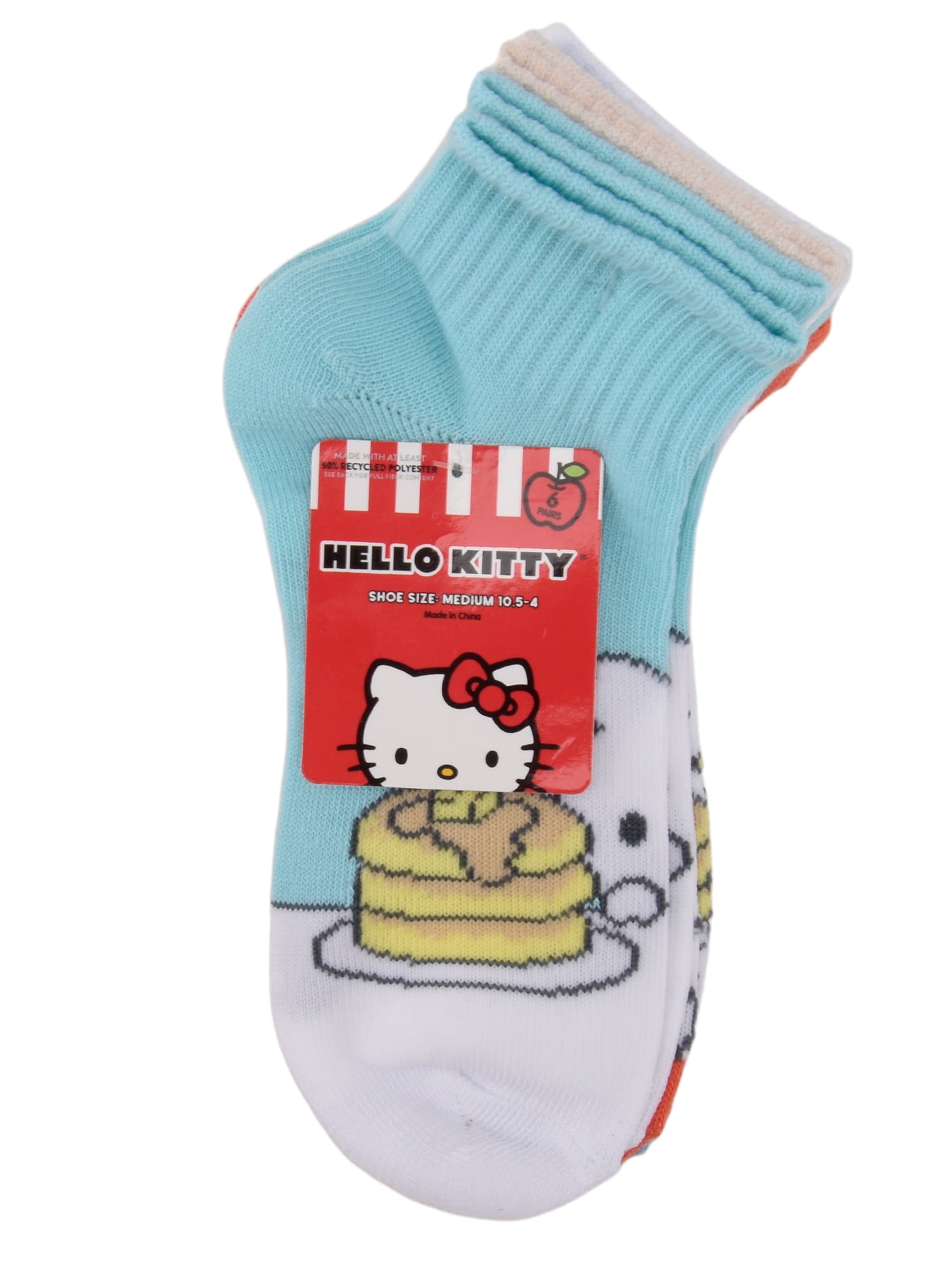 Hello Kitty Girls 6-pack Ankle Socks, Sizes S-L