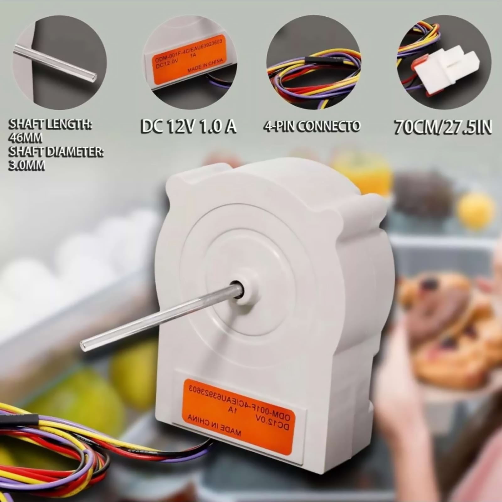 Easy-to-Install Evaporator Fan Motor Enhances Air Circulation, Refrigerator Performance for DIY Replacement