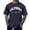 Navy-A, variant on Mens Shirts Oversized Shirt for Men Short Sleeve Crew Neck Brown Shirts for Men